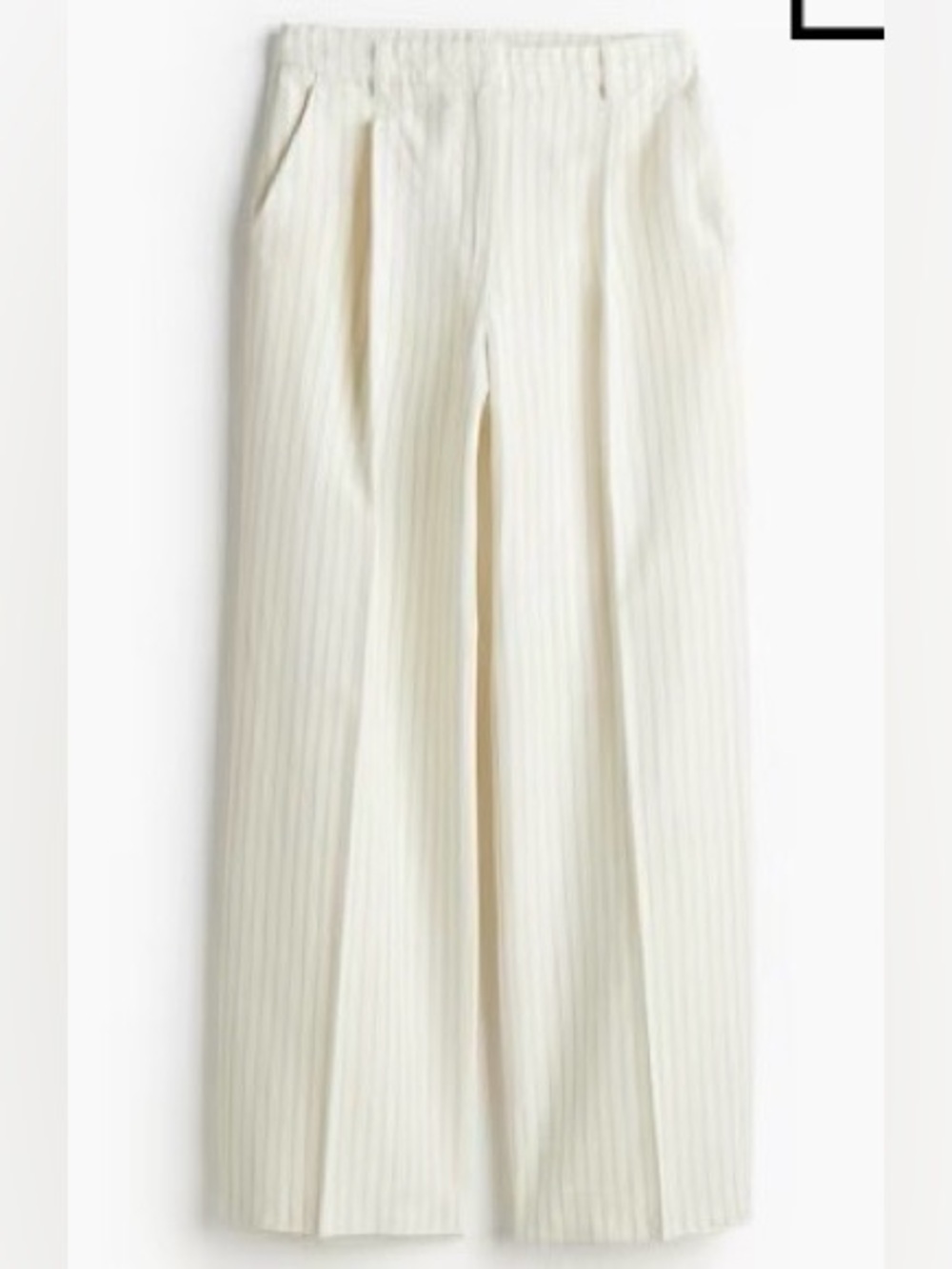 H&M Cream Pinstripe Woman’s Wide Leg Pants